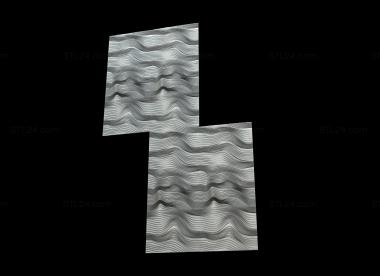 Geometrical panel (Panel with waves docking, PGM_0255) 3D models for cnc