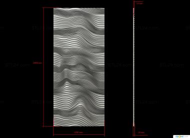 Geometrical panel (Panel with waves docking, PGM_0255) 3D models for cnc