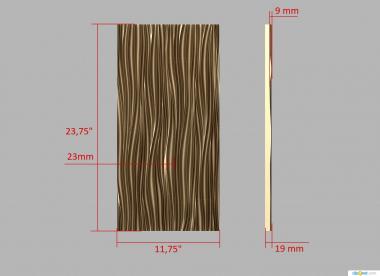 Geometrical panel (Panel with waves, PGM_0256) 3D models for cnc