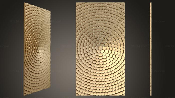 Geometrical panel (Panel with imitation scales, PGM_0258) 3D models for cnc
