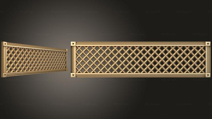 Geometrical panel (Panel with square grating, PGM_0259) 3D models for cnc