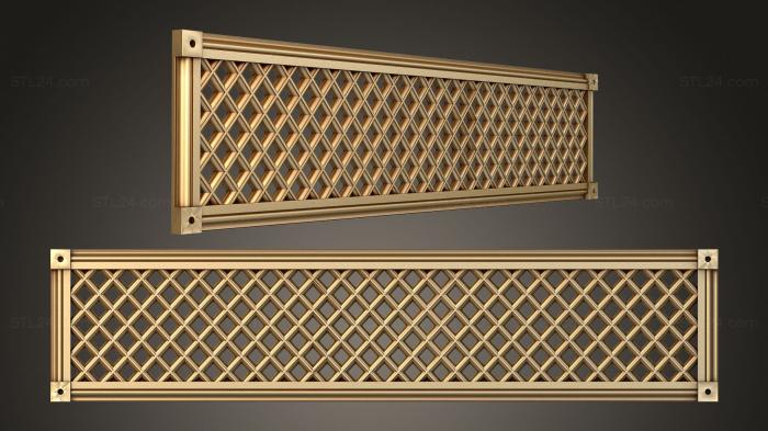 Geometrical panel (Panel with square grating, PGM_0260) 3D models for cnc