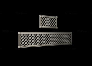 Geometrical panel (Panel with square grating, PGM_0260) 3D models for cnc