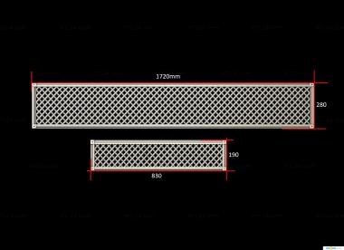 Geometrical panel (Panel with square grating, PGM_0260) 3D models for cnc