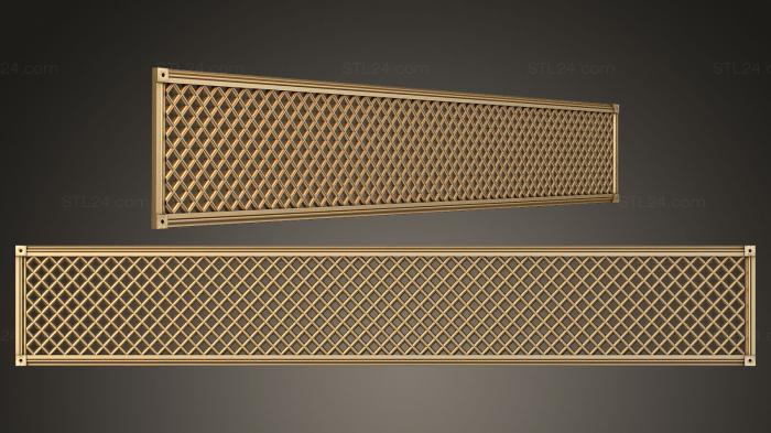 Geometrical panel (Panel with square grating, PGM_0261) 3D models for cnc