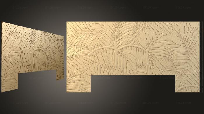 Geometrical panel (Panel with palm leaves, PGM_0263) 3D models for cnc