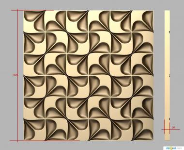 Geometrical panel (Panel with recesses, PGM_0267) 3D models for cnc