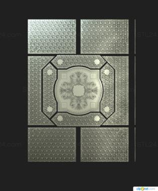 Geometrical panel (Ceiling with panels decorated with geometric decorations, PGM_0268) 3D models for cnc