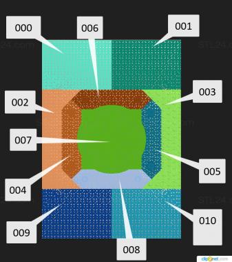 Geometrical panel (Ceiling with panels decorated with geometric decorations, PGM_0268) 3D models for cnc