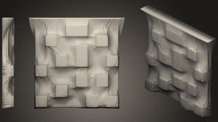 Панели геометрические (Настенный декор из ткани и кубиков для печати, PGM_0273) 3D модель для ЧПУ станка