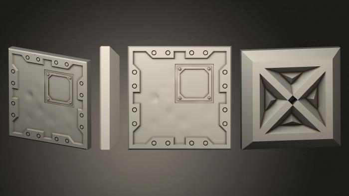Geometrical panel (Citybuilders Parts 1x1 killzone tile 1, PGM_0365) 3D models for cnc