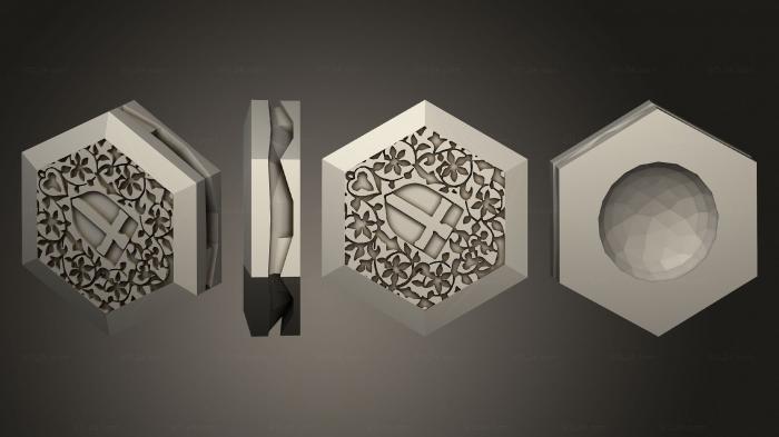 Geometrical panel (hexchess checkers3, PGM_0475) 3D models for cnc