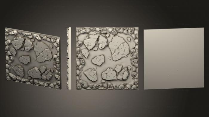 Geometrical panel (Kingdom Death Expansion Terrain DK Lava Pool, PGM_0694) 3D models for cnc