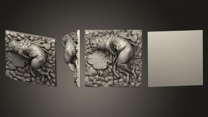 Geometrical panel (Kingdom Death Terrain V2 Creature Corpse, PGM_0711) 3D models for cnc