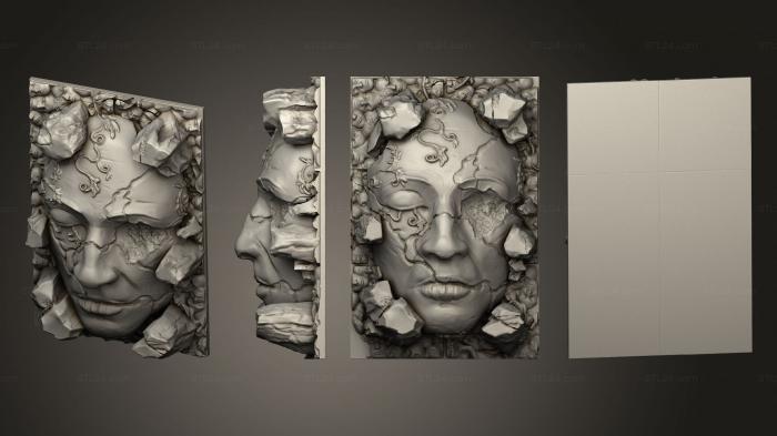 Geometrical panel (Kingdom Death Terrain V2 Giant Stone Face 2, PGM_0714) 3D models for cnc
