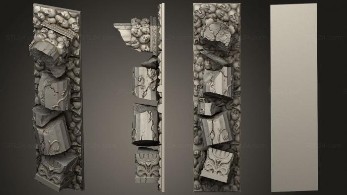 Geometrical panel (Kingdom Death Terrain V2 Toppled Pillar 2, PGM_0726) 3D models for cnc