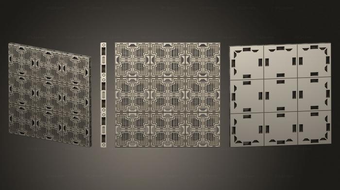 Geometrical panel (MOP C Kit Floor 6x6 A v01, PGM_0764) 3D models for cnc