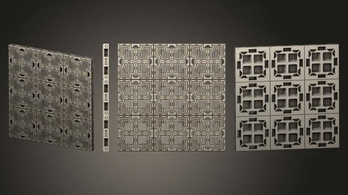 Панели геометрические (Комплект Швабры C Для пола 6x6 D v01, PGM_0766) 3D модель для ЧПУ станка