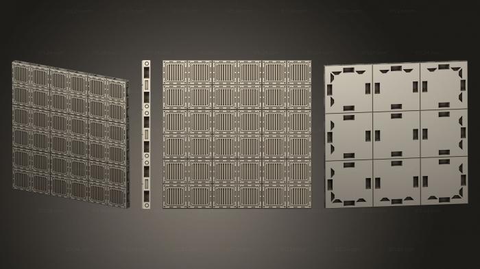 Панели геометрические (Комплект Швабры C Для пола 6x6 F v01, PGM_0768) 3D модель для ЧПУ станка