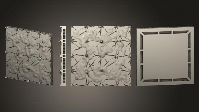 Geometrical panel (Nature Floor Tiles Froands Tile 4x4 B, PGM_0812) 3D models for cnc