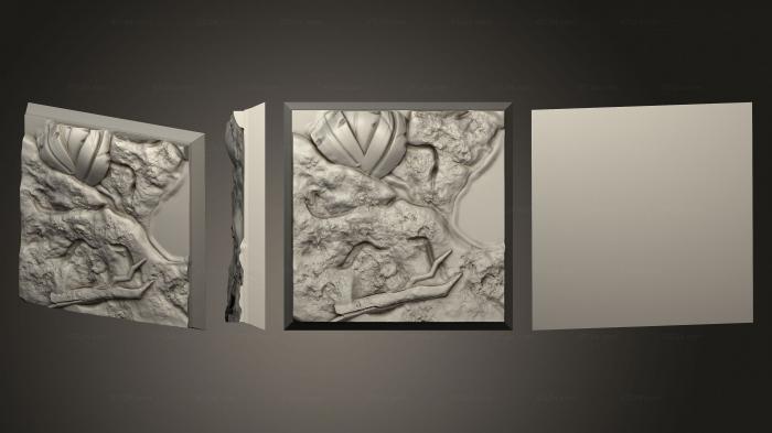 Geometrical panel (Swamp Square B, PGM_0942) 3D models for cnc