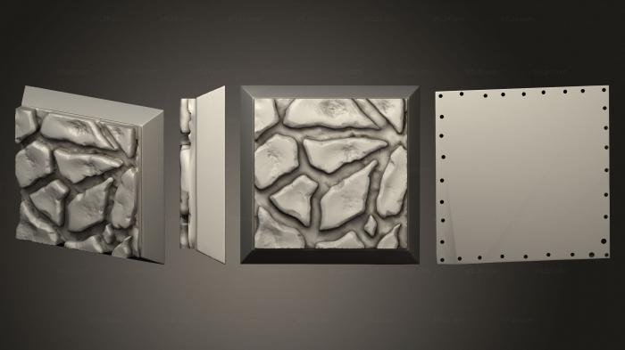 Geometrical panel (Where Legends Stand flagstone 25mm square flat, PGM_0959) 3D models for cnc