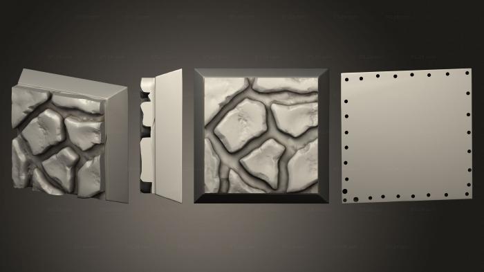 Geometrical panel (Where Legends Stand flagstone square flat, PGM_0968) 3D models for cnc