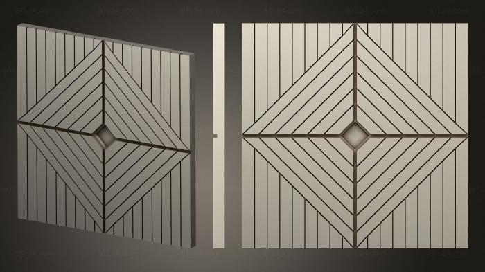 Панели геометрические (Филенка двери квадрат с ромбом версия1, PGM_0986) 3D модель для ЧПУ станка