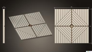 Geometrical panel (Door panel square with diamond version1, PGM_0986) 3D models for cnc