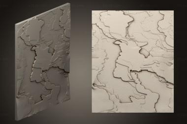 Geometrical panel (Relief panel, PGM_0988) 3D models for cnc