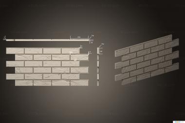 Geometrical panel (Panel made of bricks, PGM_0989) 3D models for cnc