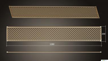 Geometrical panel (Vertical panel with grid, PGM_0992) 3D models for cnc