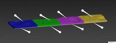 Geometrical panel (Panel decorative model of 4 parts, PGM_0996) 3D models for cnc