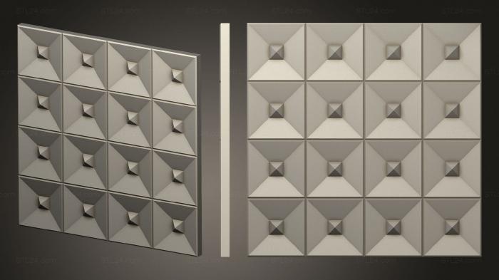 Geometrical panel (Lozenge panel, PGM_0998) 3D models for cnc