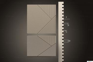 Geometrical panel (Ribbed tile 2, PGM_1002) 3D models for cnc