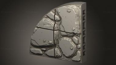 Geometrical panel (Volcano Floor Tiles Corner, PGM_1037) 3D models for cnc