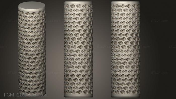 Geometrical panel (Texture Rollers Skulls, PGM_1109) 3D models for cnc