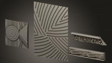 Geometrical panel (5 models, PGM_1121) 3D models for cnc