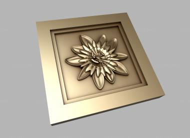 Панели квадратные (Цветок в квадрате, PK_0079) 3D модель для ЧПУ станка