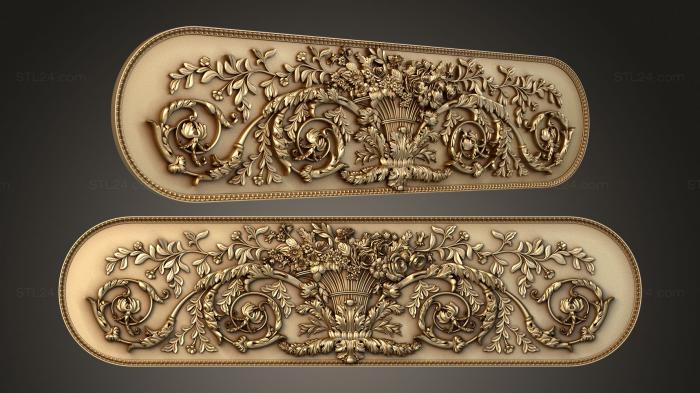 Floral panel (Panel with floral decorations on the top of the door, PRS_0006) 3D models for cnc