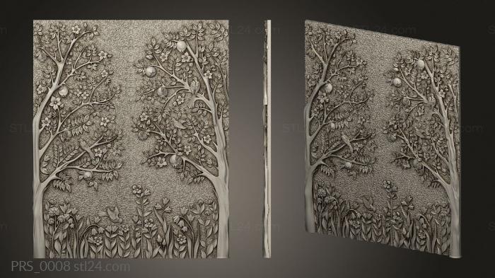 Floral panel (Trees, PRS_0008) 3D models for cnc