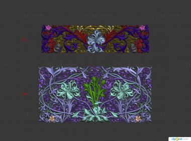 Floral panel (Floral pattern, PRS_0009) 3D models for cnc