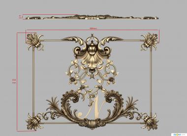 Floral panel (Decor, PRS_0010) 3D models for cnc