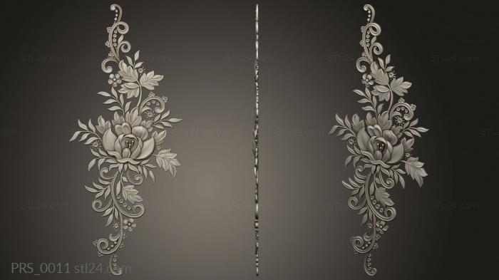 Floral panel (Decorative cake decoration version1, PRS_0011) 3D models for cnc