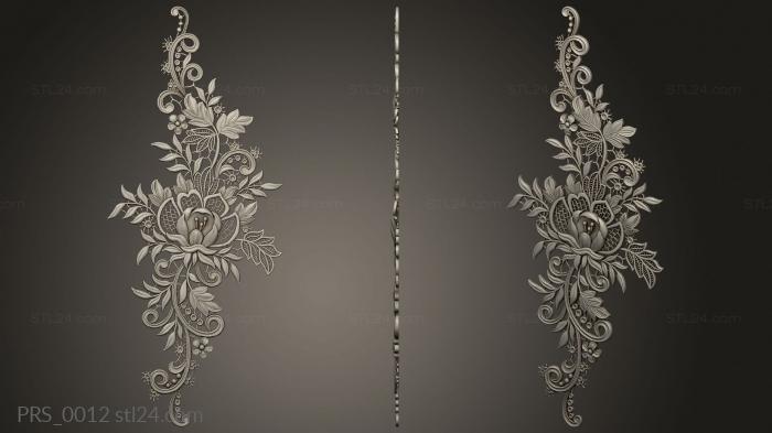 Floral panel (Decorative Cake decoration, PRS_0012) 3D models for cnc