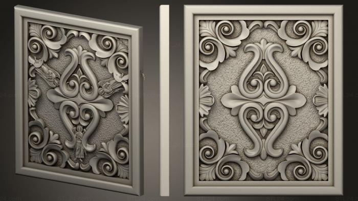 Панели разных форм (Фасад с резными декорами, PN_0317) 3D модель для ЧПУ станка