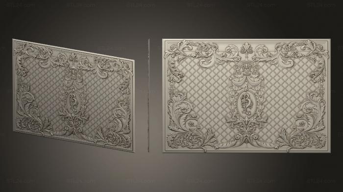 Square panels (Carved panel with initials horizontal version, PN_0323) 3D models for cnc