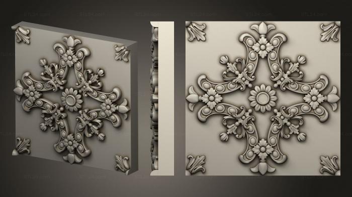 Square panels (Decorative overlays, PN_0334) 3D models for cnc