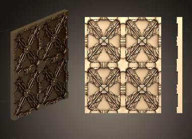 Square panels (Decorative overlays, PN_0338) 3D models for cnc