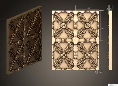 Square panels (Decorative overlays, PN_0338) 3D models for cnc